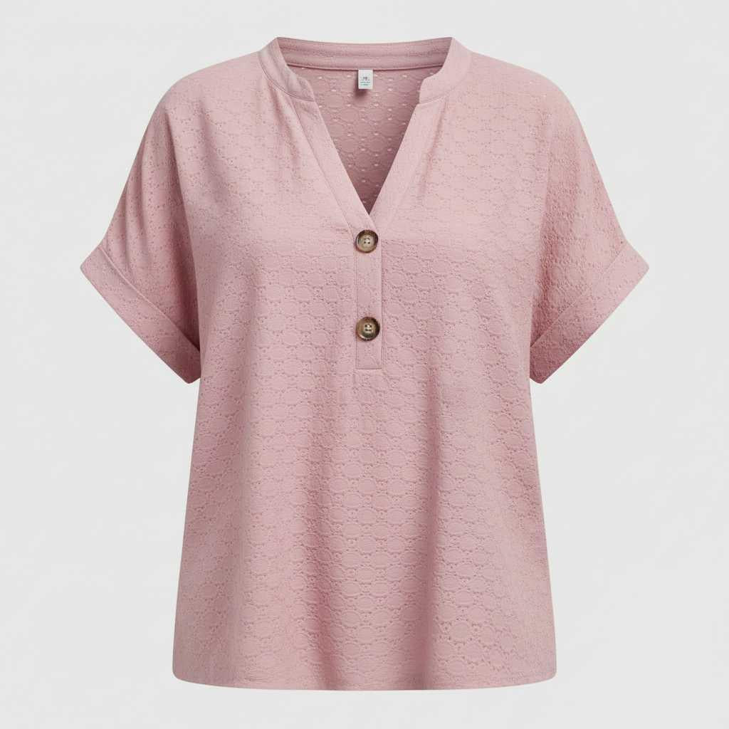 Soft Cotton V-Neck Short Sleeve Tee — view 6