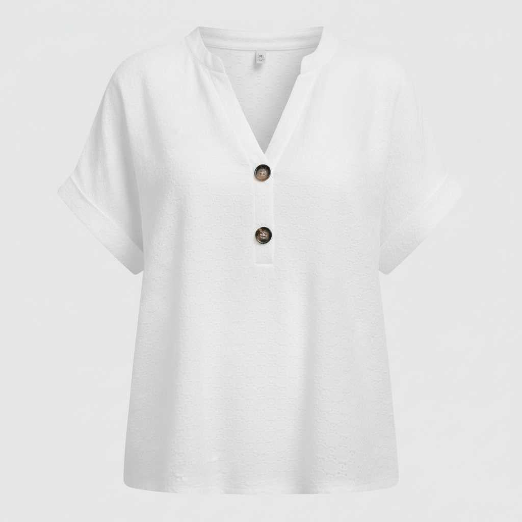 Soft Cotton V-Neck Short Sleeve Tee — view 7