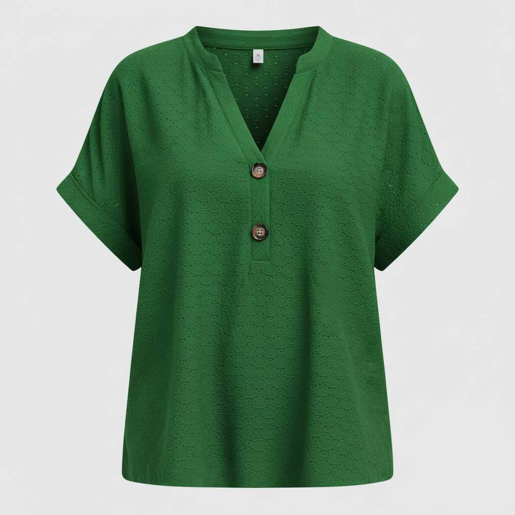 Soft Cotton V-Neck Short Sleeve Tee — view 8