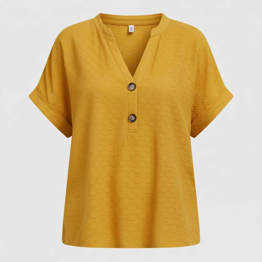 Soft Cotton V-Neck Short Sleeve Tee — view 9