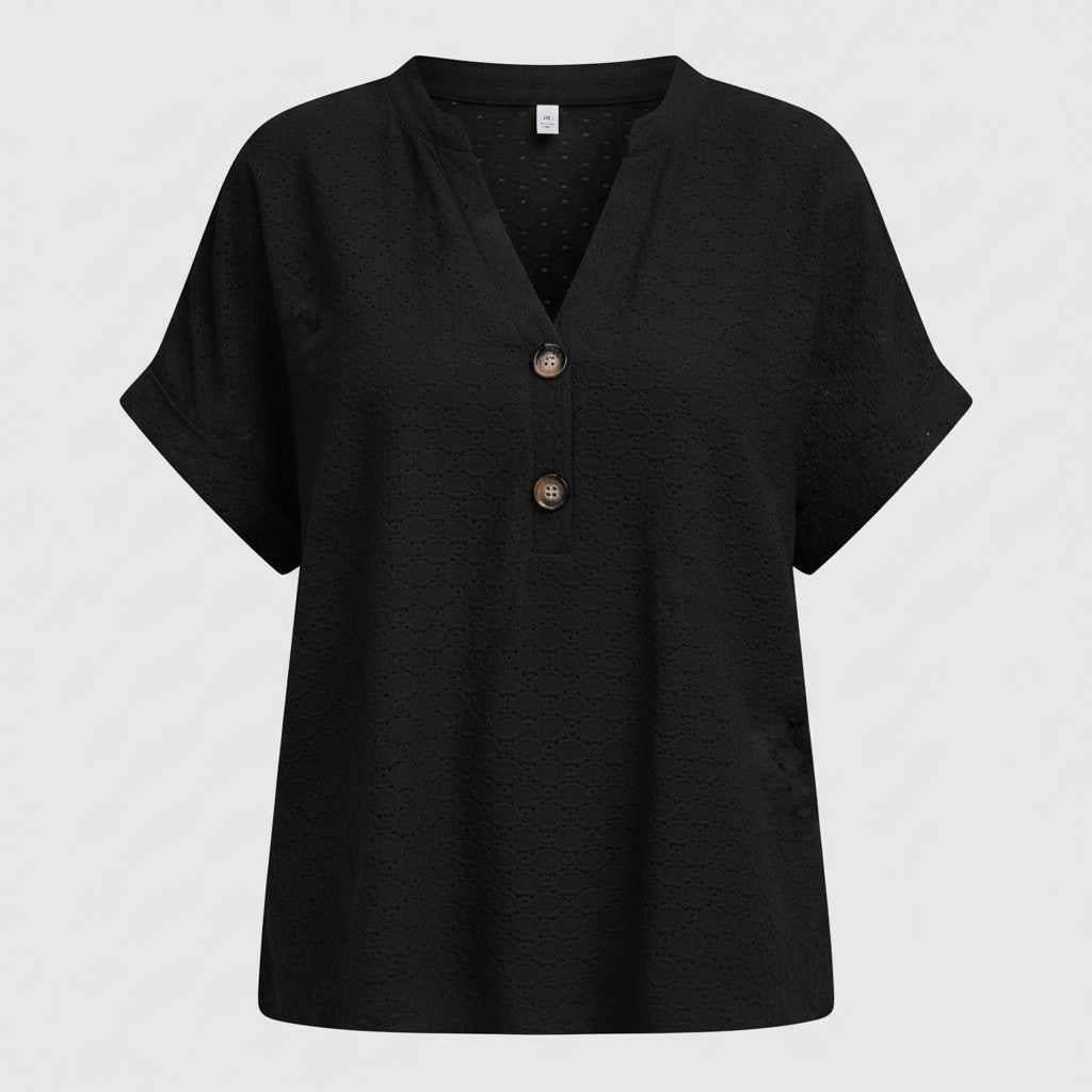 Soft Cotton V-Neck Short Sleeve Tee