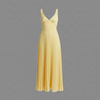 Sunshine Yellow V-Neck Maxi Dress — view 2