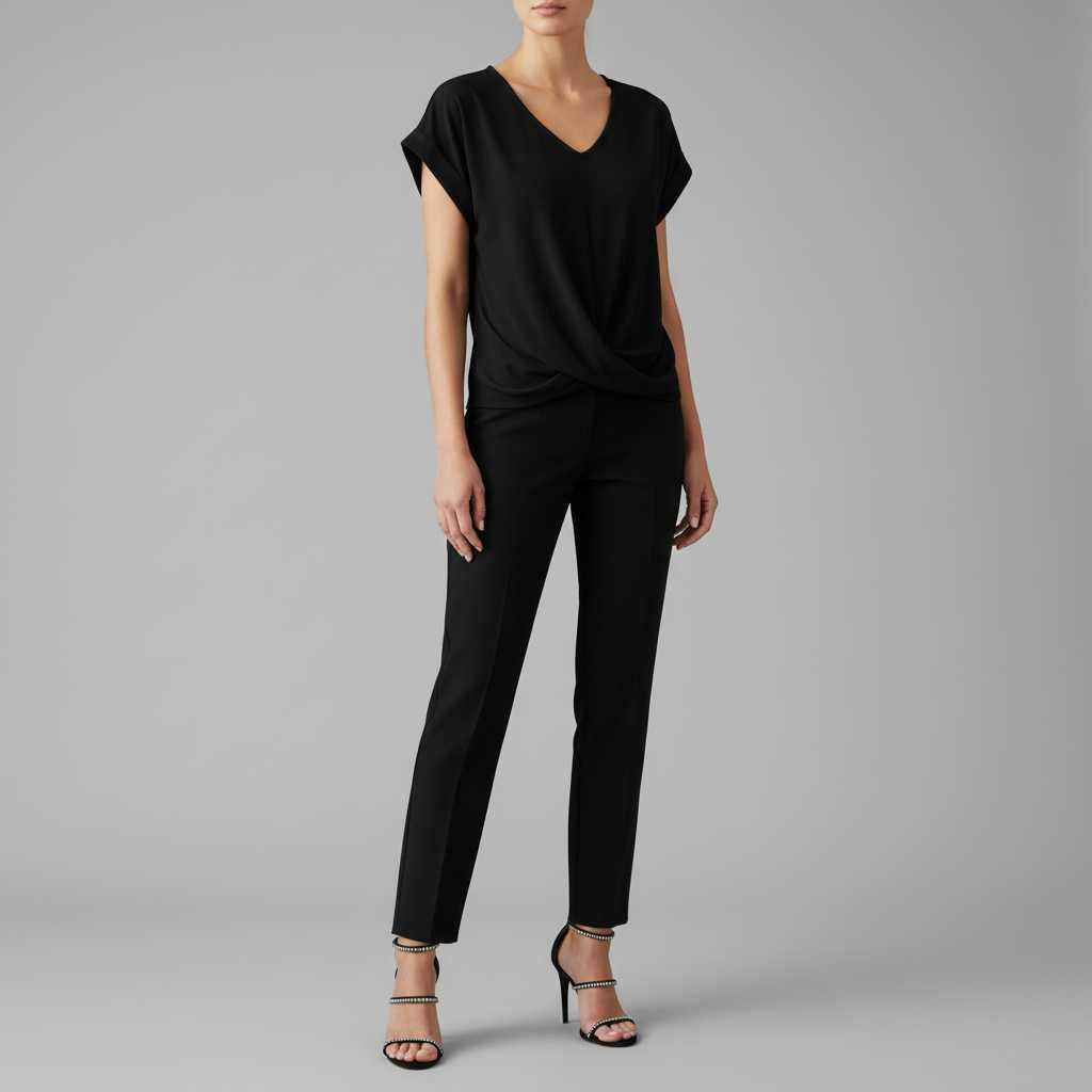 Twist-Detail V-Neck Tee — view 2