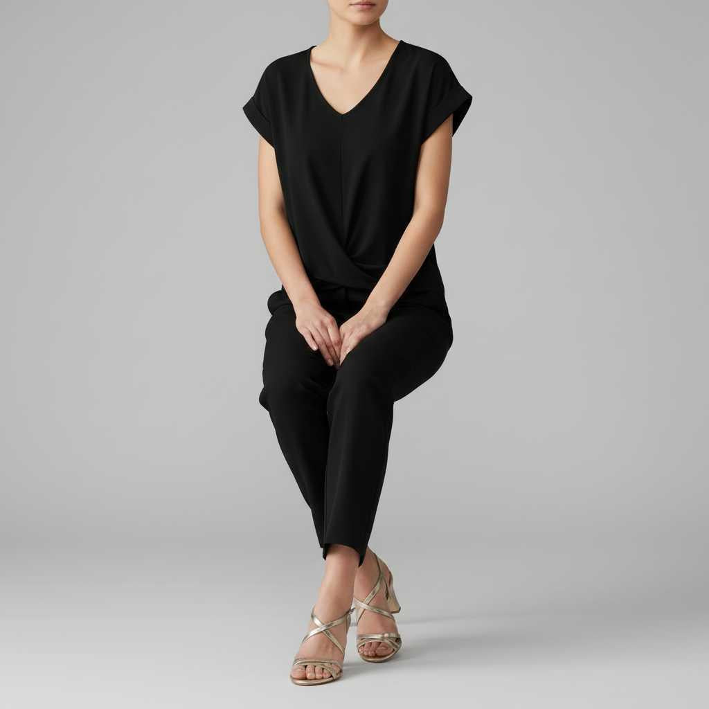 Twist-Detail V-Neck Tee — view 4