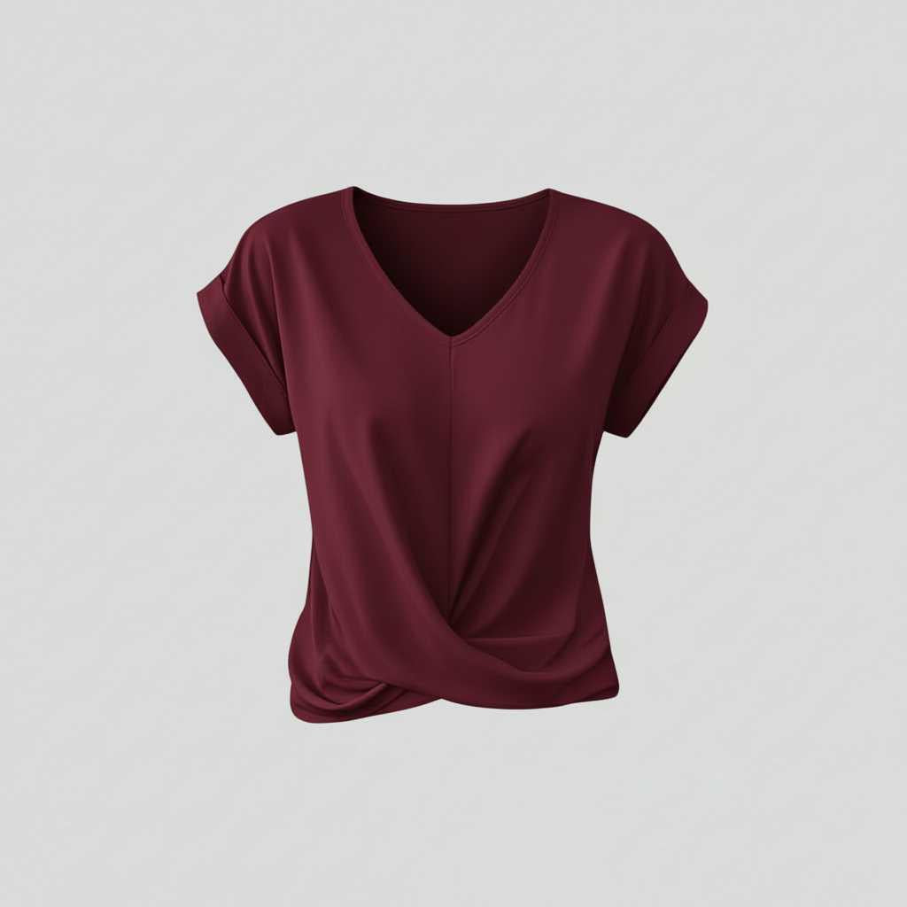 Twist-Detail V-Neck Tee — view 5