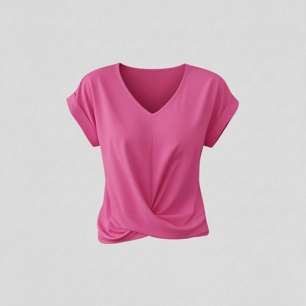 Twist-Detail V-Neck Tee — view 6