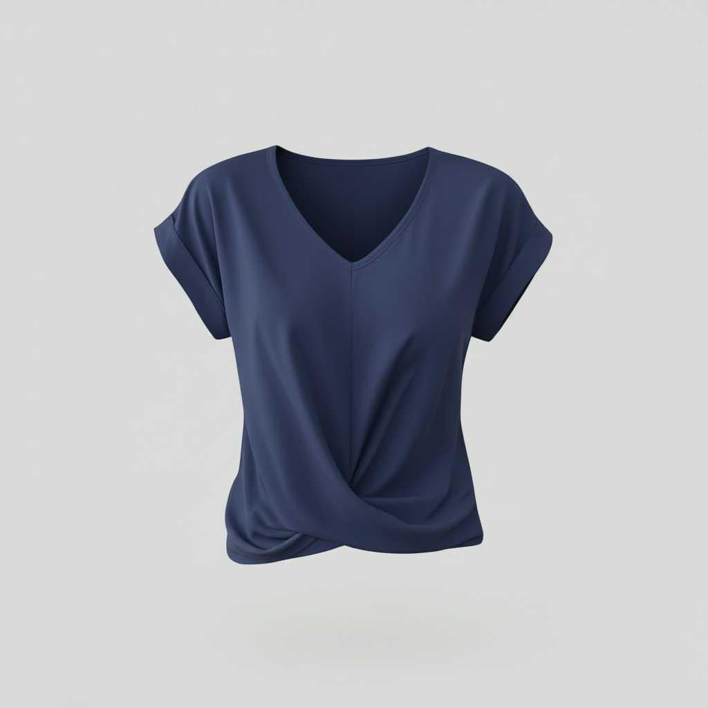 Twist-Detail V-Neck Tee — view 7