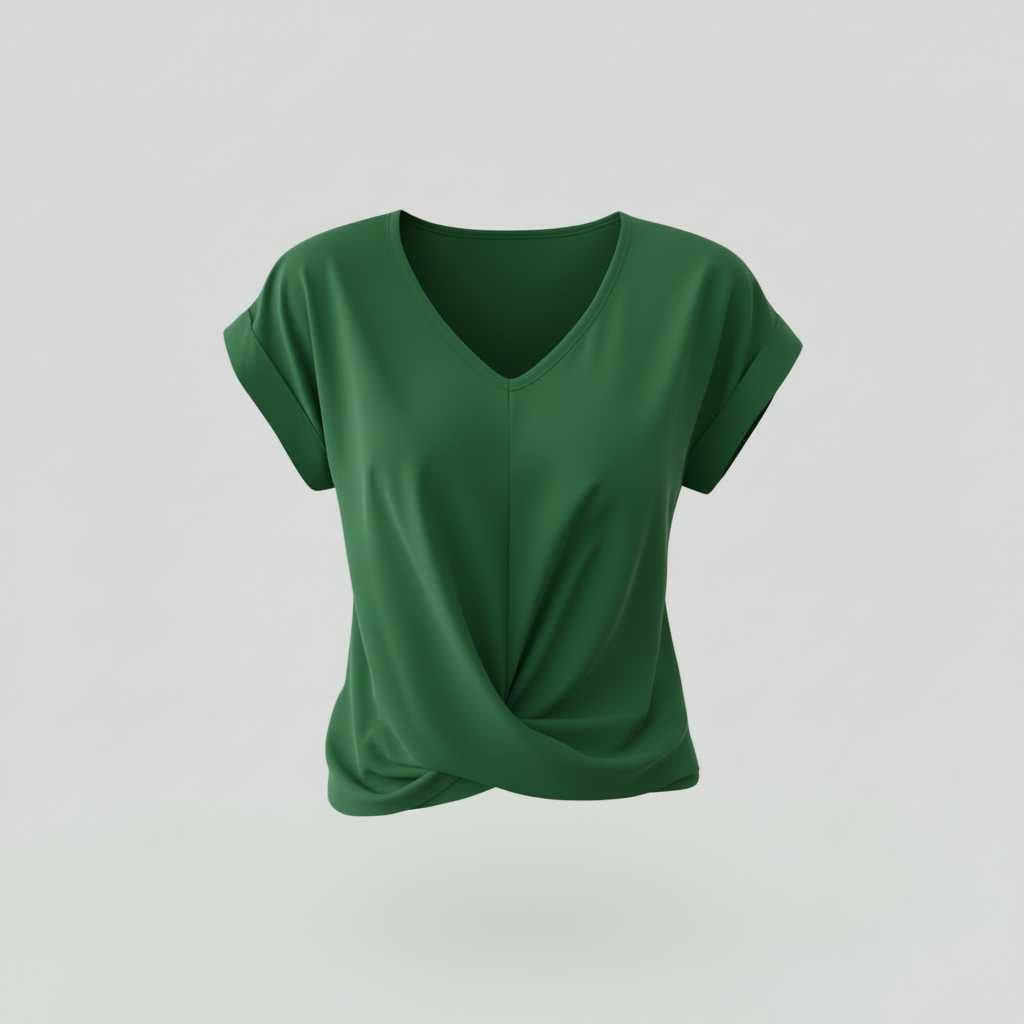 Twist-Detail V-Neck Tee — view 8
