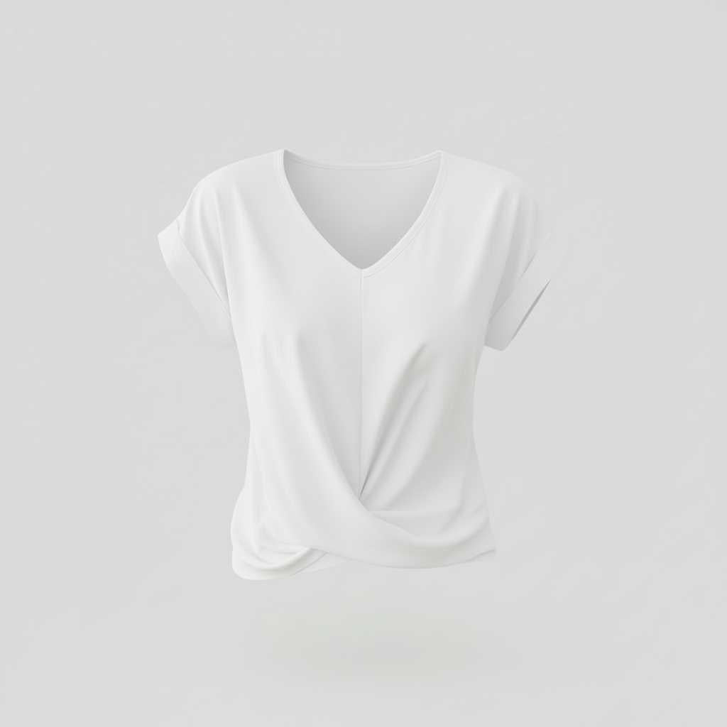 Twist-Detail V-Neck Tee — view 9