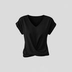 Twist-Detail V-Neck Tee