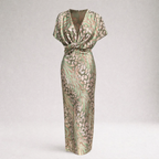 Twist-Front V-Neck Maxi Dress for Formal Evenings — view 2