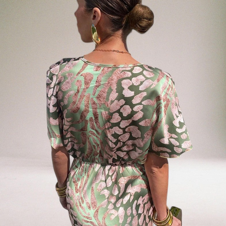 Twist-Front V-Neck Maxi Dress for Formal Evenings — view 3