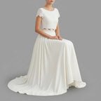 Two-Piece Lace Bridal Set with Flowing Maxi Skirt — view 4