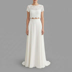 Two-Piece Lace Bridal Set with Flowing Maxi Skirt