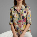 Vintage-Inspired Long Sleeve Button Blouse — view 2