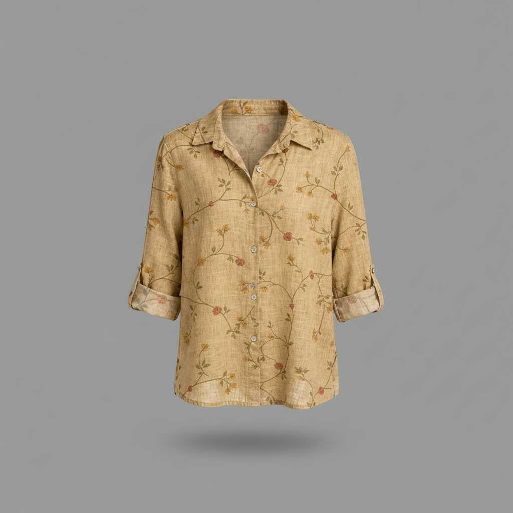 Vintage-Inspired Long Sleeve Button Blouse — view 6