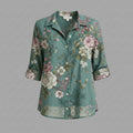 Vintage-Inspired Long Sleeve Button Blouse