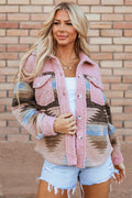 Western-Pattern Sherpa Jacket with Button Pockets — view 2