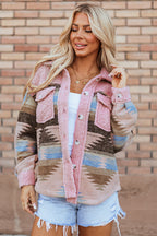 Western-Pattern Sherpa Jacket with Button Pockets — view 6